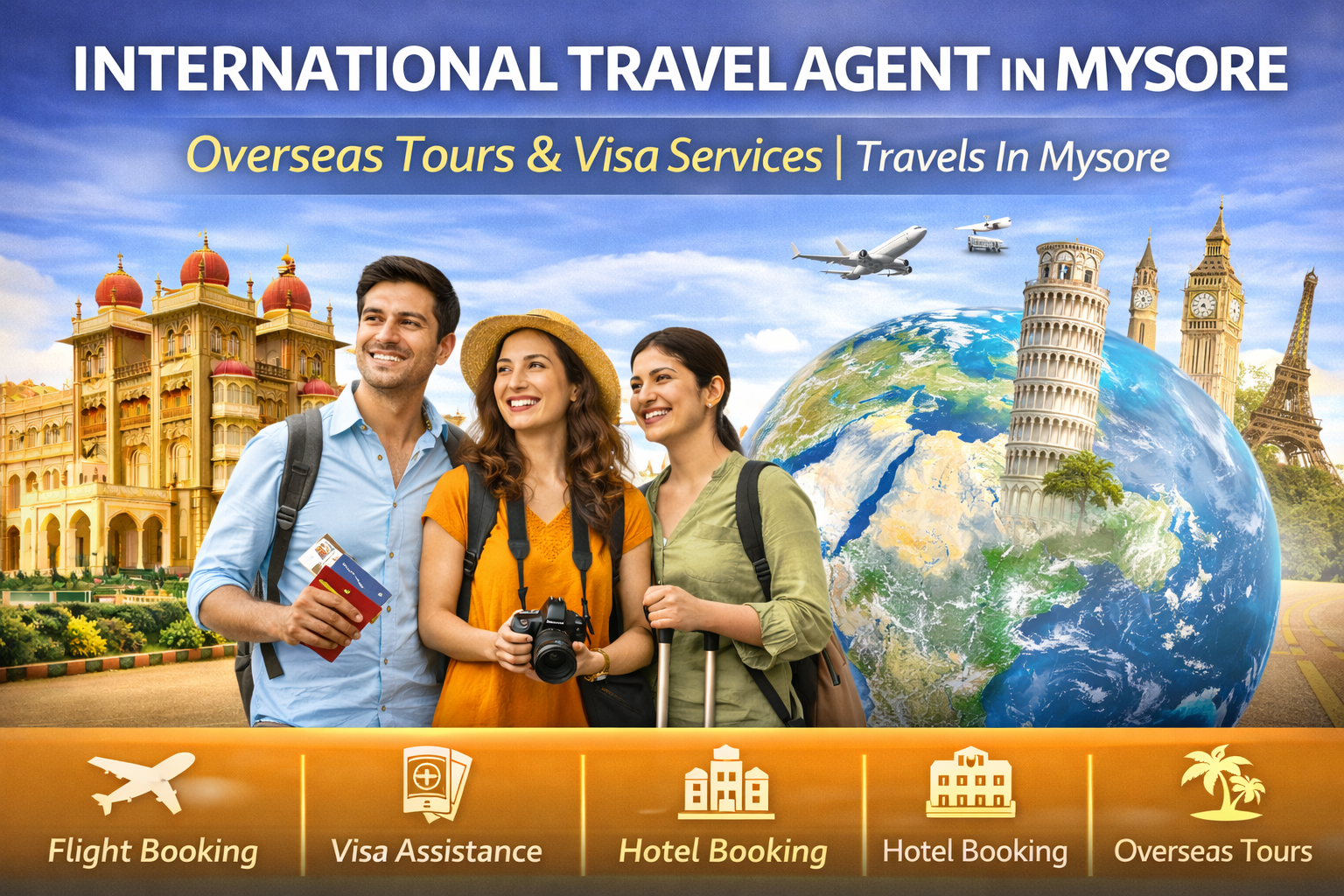 International travel agent in Mysore offering overseas tours, visa assistance and flight booking – Travels In Mysore