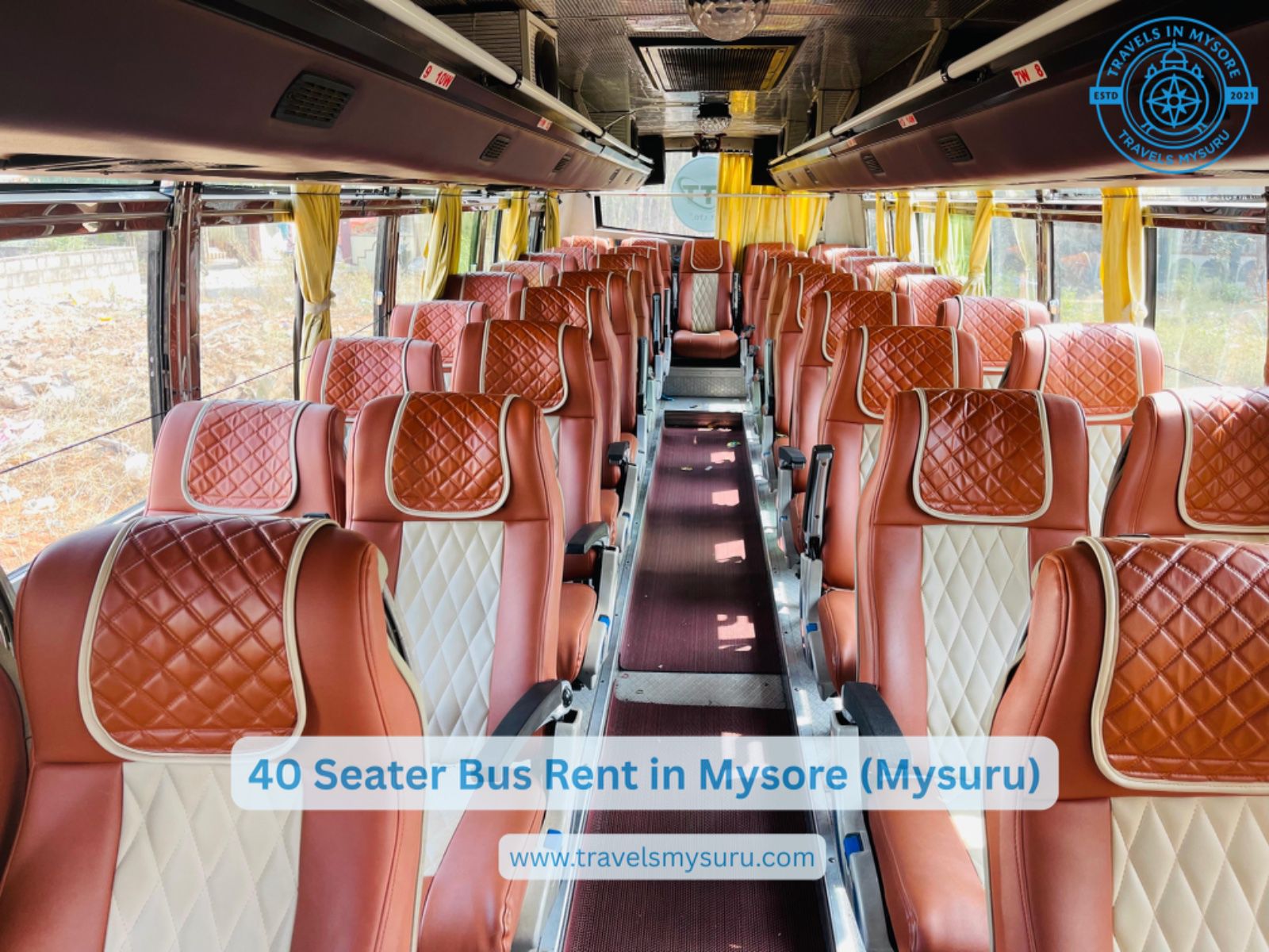 40 seater bus rent in Mysore by Travels In Mysore for tours, weddings and group travel