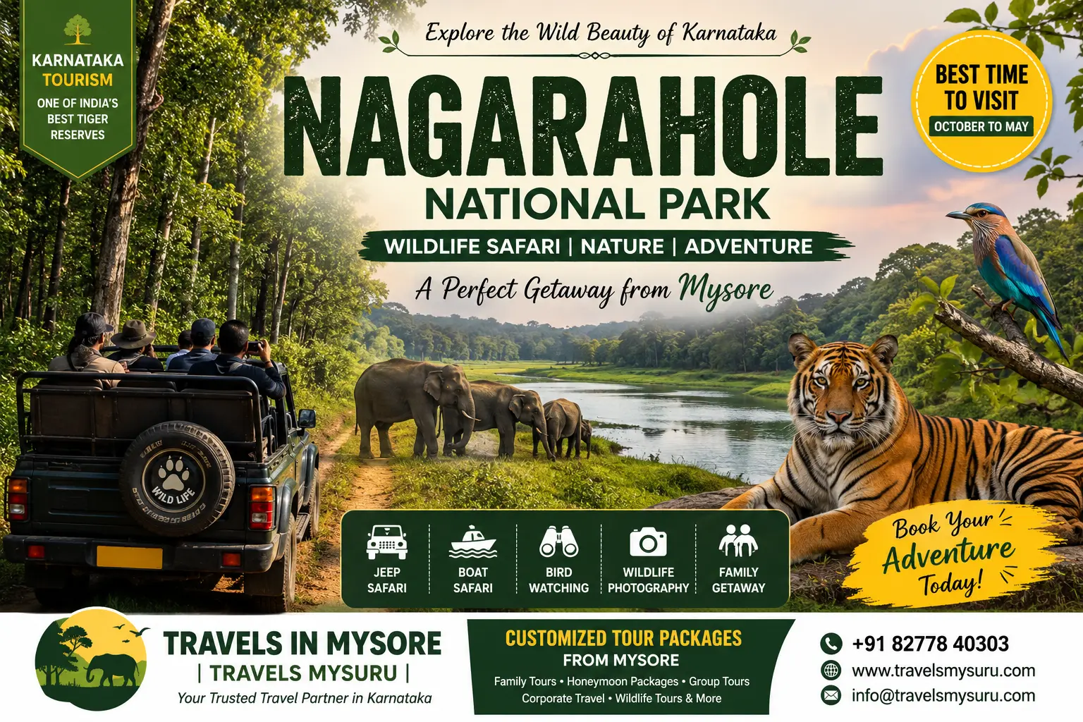 Nagarahole Tour Package from Mysore – Complete Travel Guide, Safari, Best Time to Visit & Tour Packages