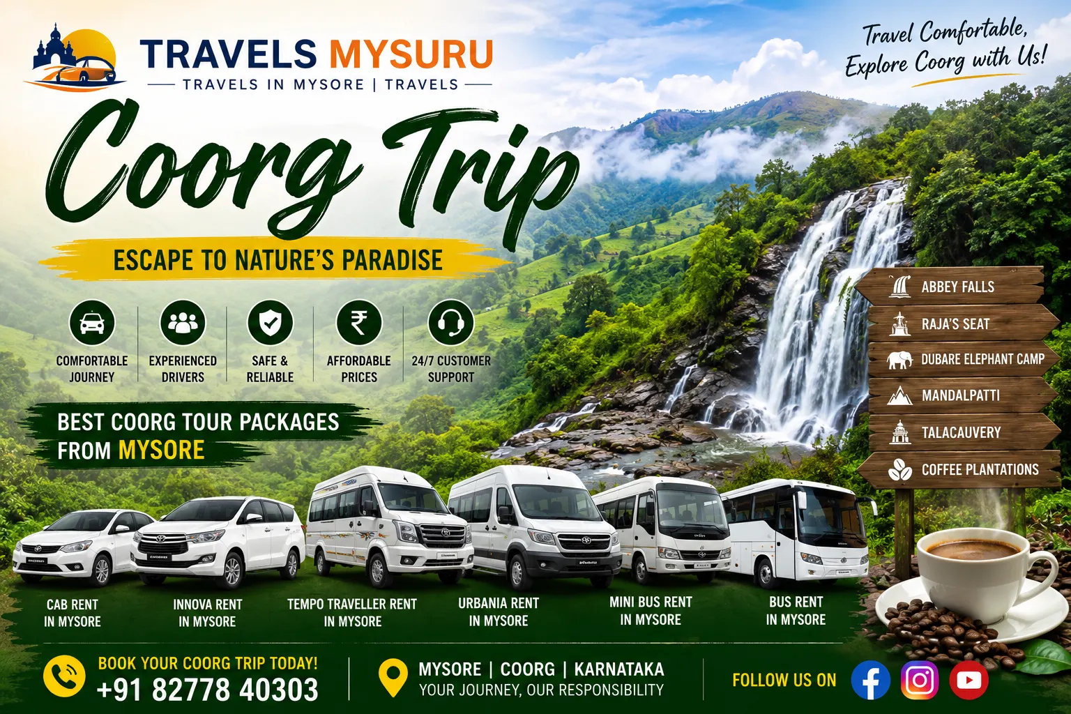 Coorg Trip – The Ultimate Travel Guide from Mysore | Best Coorg Tour Packages by Travels Mysuru